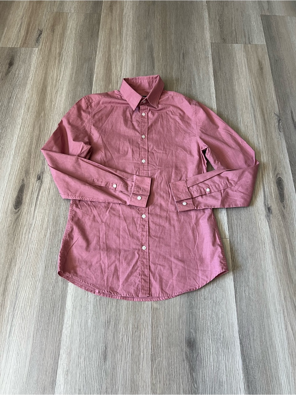 H&M Dusty Rose Long-Sleeve Button-Up Shirt